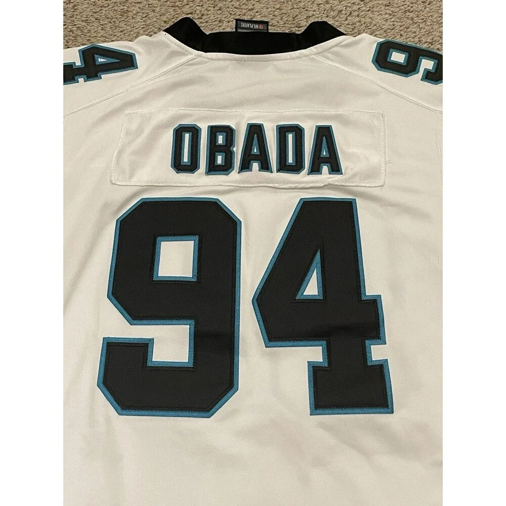 Rare Efe Obada Carolina Panthers Nike Football Jersey Mens Sz Large Stitched